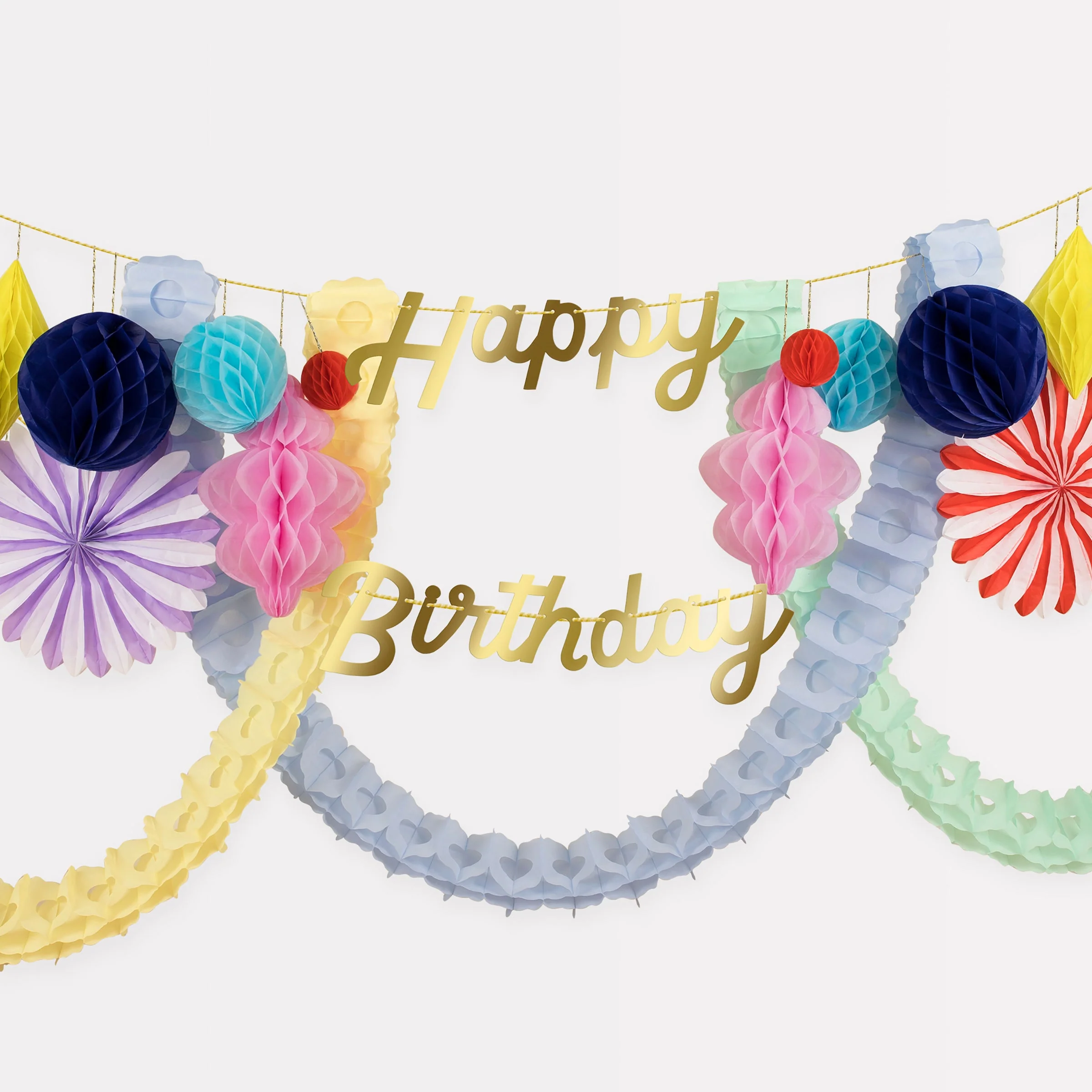 Meri Meri Happy Birthday Honeycomb Garland