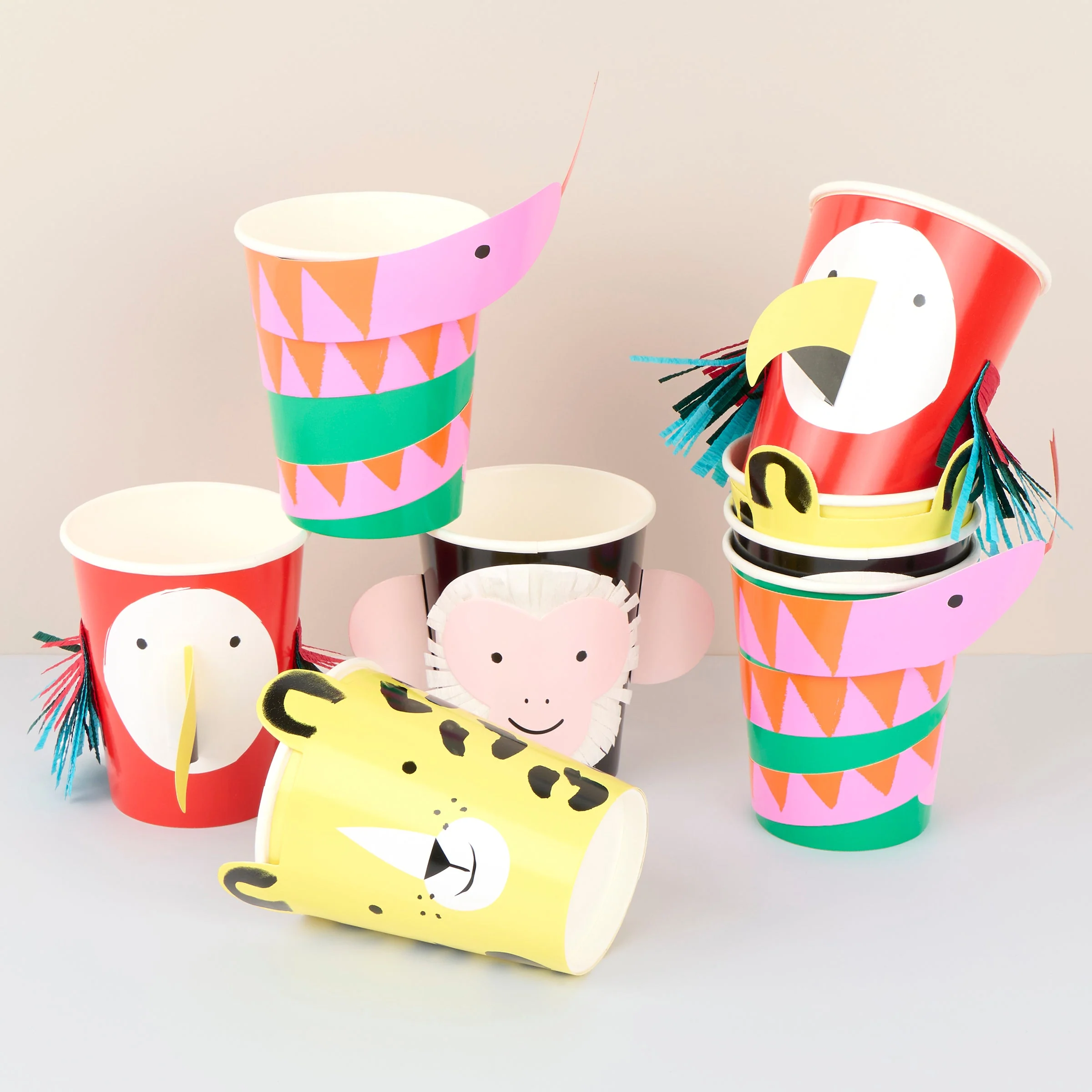 Meri Meri Jungle Jamboree Character Cups (x 8)