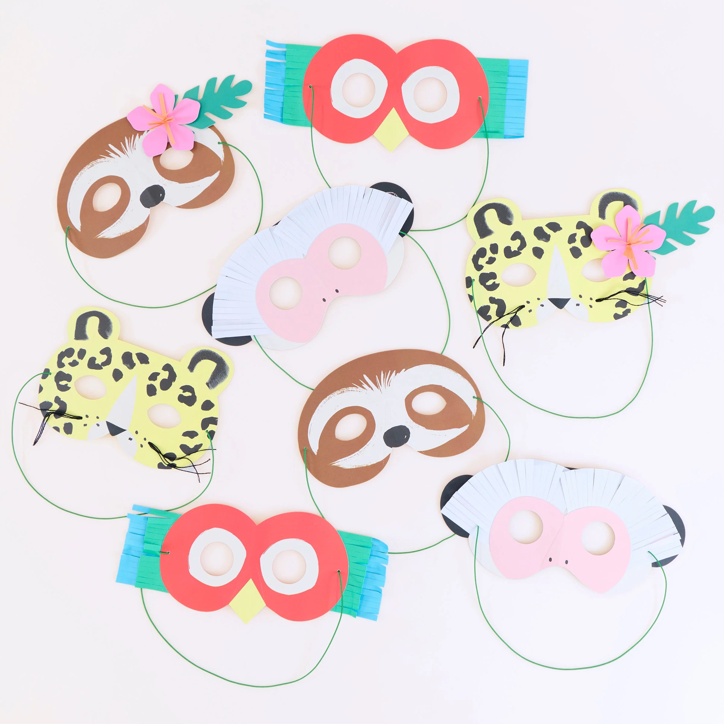 Meri Meri Jungle Jamboree Party Masks (x 8)