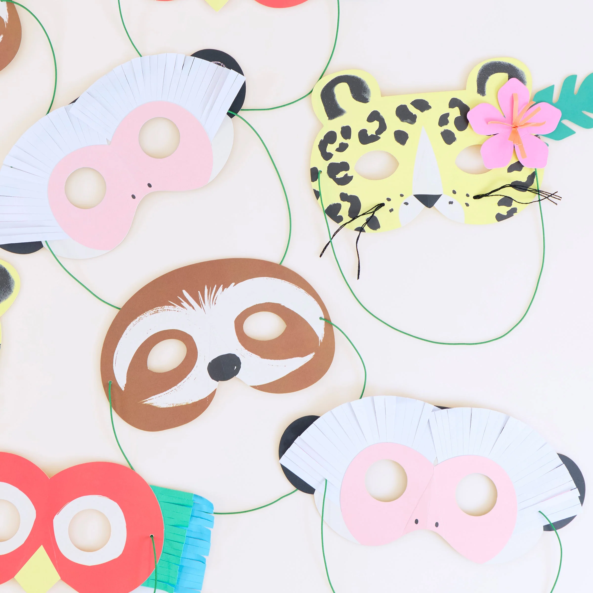Meri Meri Jungle Jamboree Party Masks (x 8) - Image 4