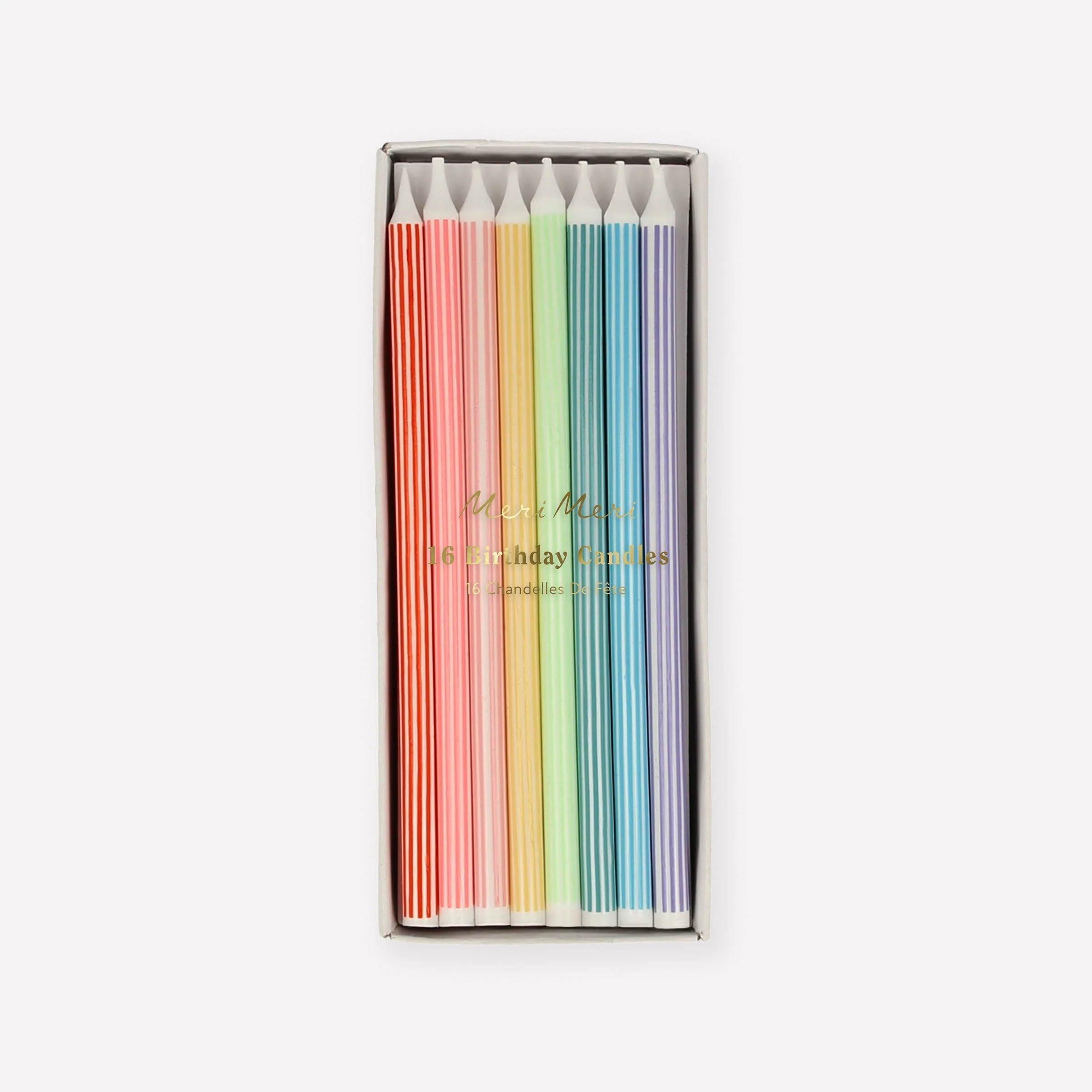 Meri Meri Mixed Striped Candles (x 16)