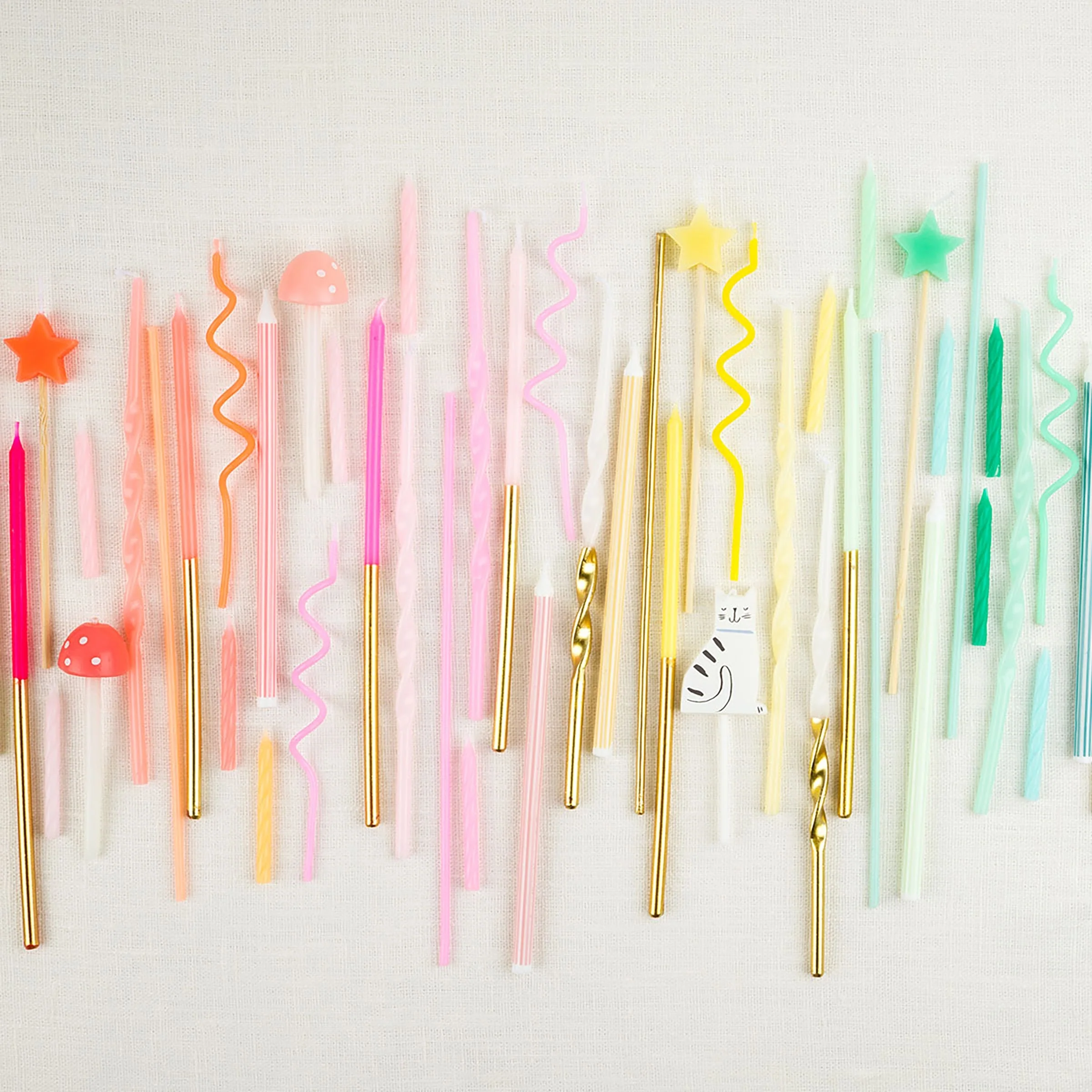 Meri Meri Mixed Striped Candles (x 16) - Image 2
