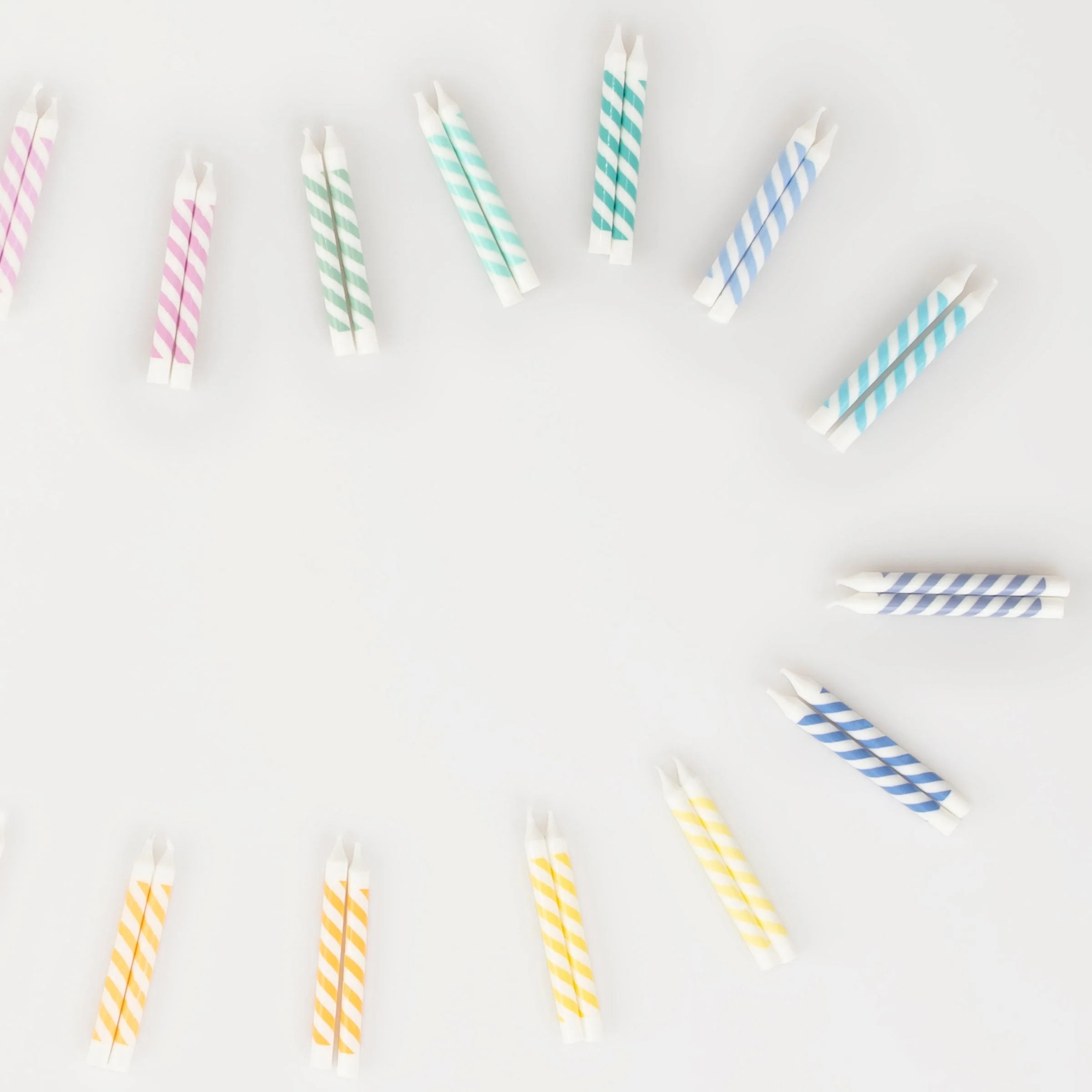 Meri Meri Rainbow Striped Mini Candles (x 50) - Image 4