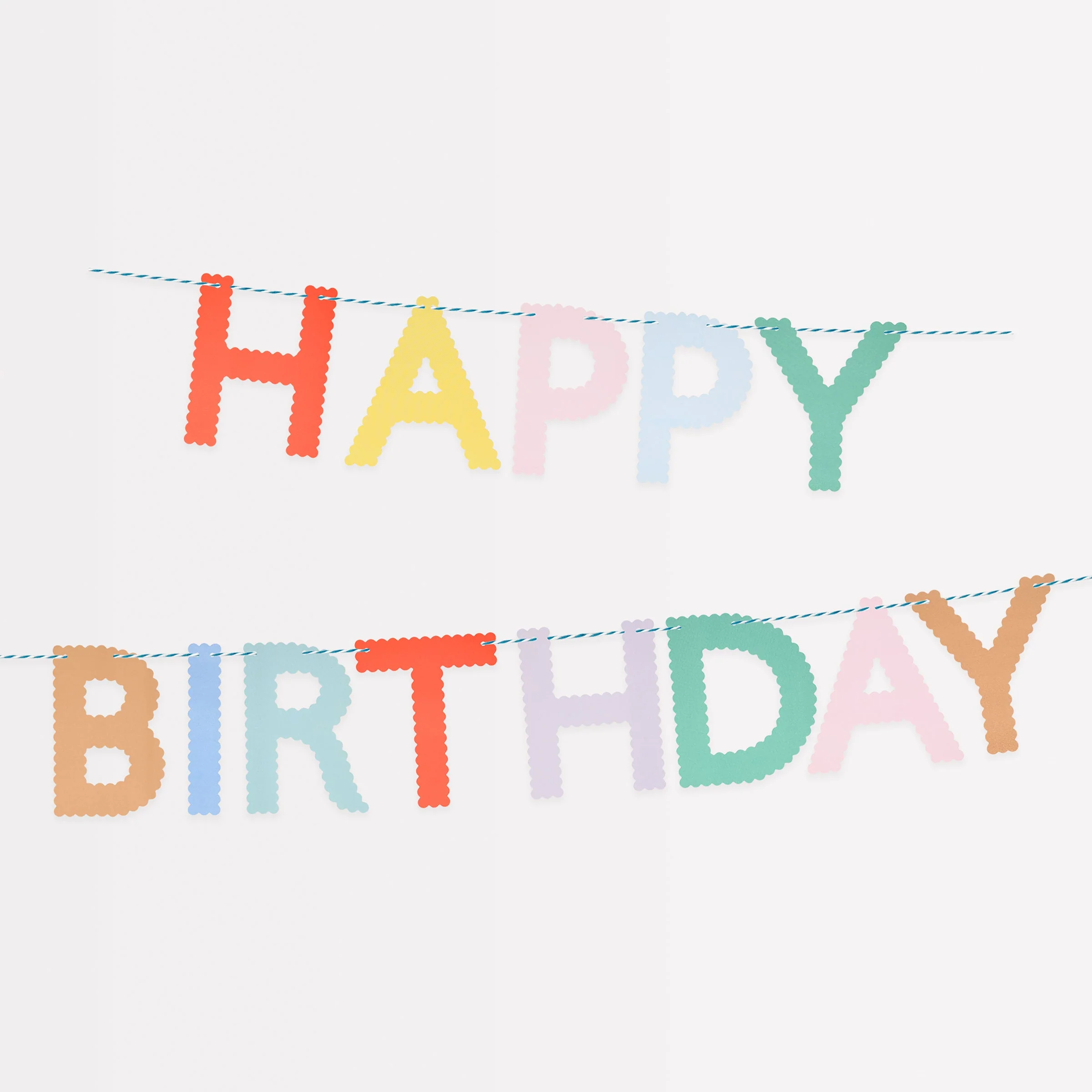 Meri Meri Scallop Bright Happy Birthday Garland - Image 2