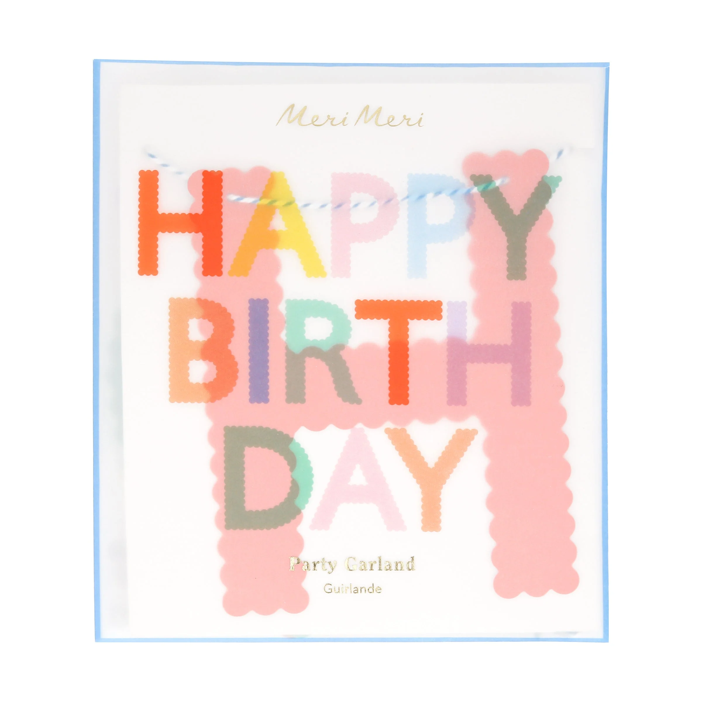 Meri Meri Scallop Bright Happy Birthday Garland - Image 3